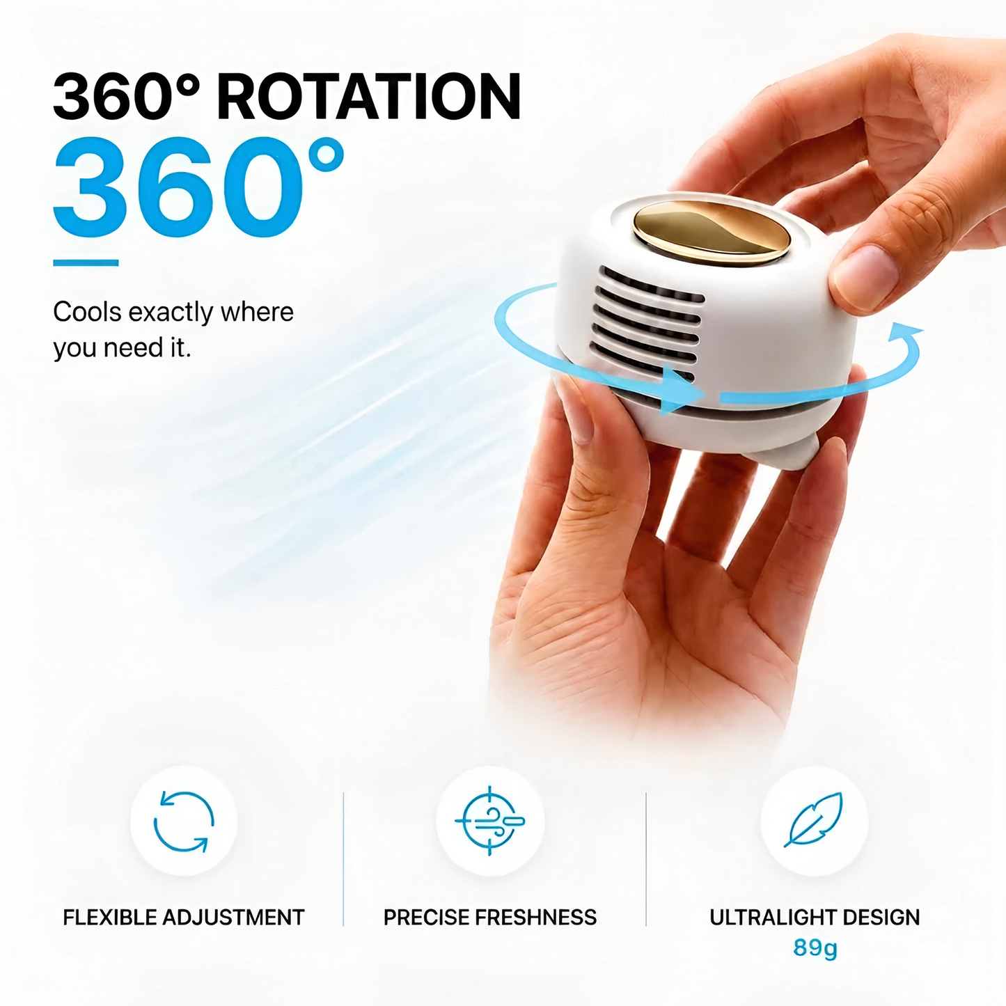 BeaGoods™ Wearable cooling fan