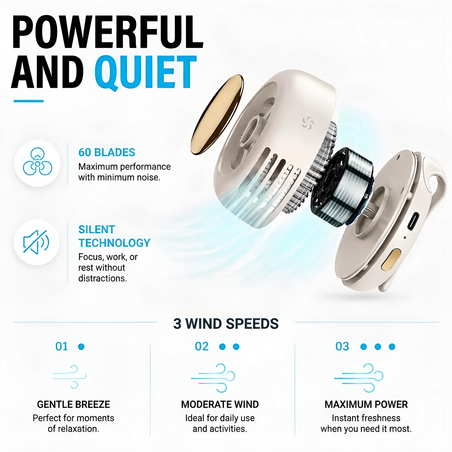 BeaGoods™ Wearable cooling fan