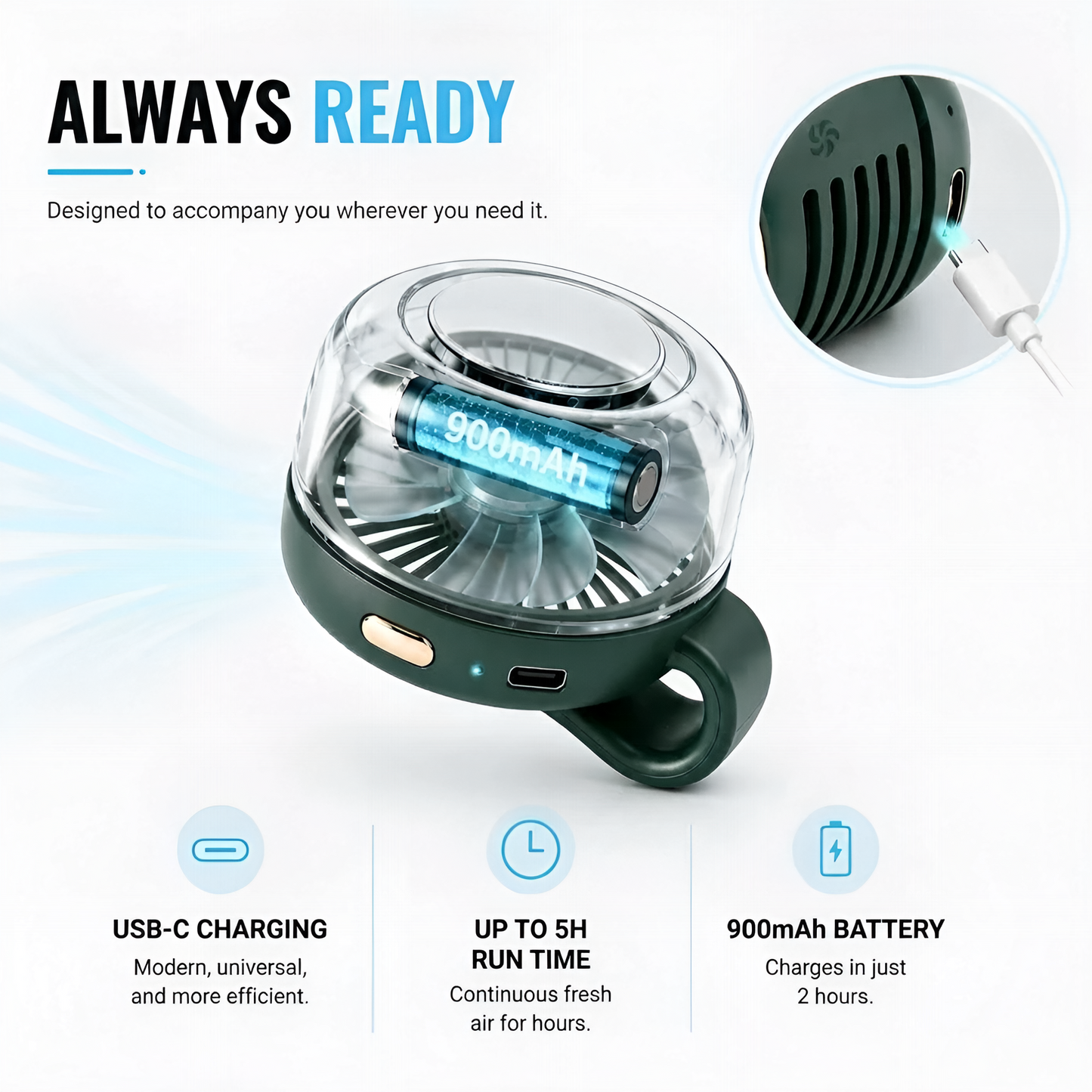 BeaGoods™ Wearable cooling fan