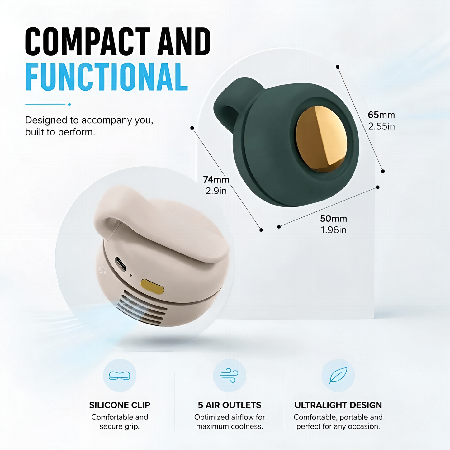 BeaGoods™ Wearable cooling fan